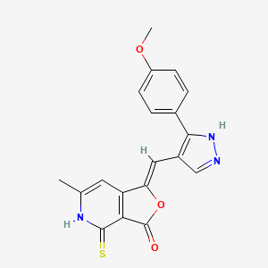 (1Z)-1-{[3-(4-methoxyphenyl)-1H-pyrazol-4-yl]methylidene}-6-methyl-4-thioxo-4,5-dihydrofuro[3,4-c]pyridin-3(1H)-one