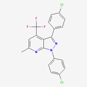 molecular formula C20H12Cl2F3N3 B11488981 1,3-bis(4-chlorophenyl)-6-methyl-4-(trifluoromethyl)-1H-pyrazolo[3,4-b]pyridine 