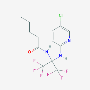 molecular formula C13H14ClF6N3O B11489019 N-{2-[(5-chloropyridin-2-yl)amino]-1,1,1,3,3,3-hexafluoropropan-2-yl}pentanamide 