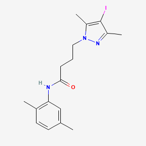 molecular formula C17H22IN3O B11489033 N-(2,5-dimethylphenyl)-4-(4-iodo-3,5-dimethyl-1H-pyrazol-1-yl)butanamide 