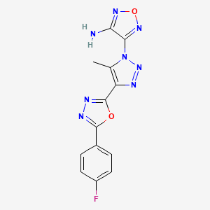 4-{4-[5-(4-fluorophenyl)-1,3,4-oxadiazol-2-yl]-5-methyl-1H-1,2,3-triazol-1-yl}-1,2,5-oxadiazol-3-amine