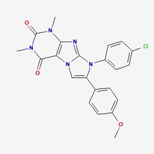 molecular formula C22H18ClN5O3 B11489063 8-(4-chlorophenyl)-7-(4-methoxyphenyl)-1,3-dimethyl-1H-imidazo[2,1-f]purine-2,4(3H,8H)-dione 