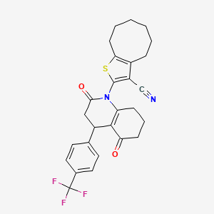 2-{2,5-dioxo-4-[4-(trifluoromethyl)phenyl]-3,4,5,6,7,8-hexahydroquinolin-1(2H)-yl}-4,5,6,7,8,9-hexahydrocycloocta[b]thiophene-3-carbonitrile