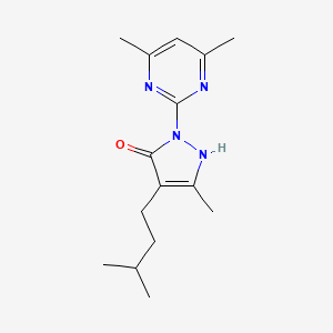 molecular formula C15H22N4O B11489083 1-(4,6-dimethyl-2-pyrimidinyl)-4-isopentyl-3-methyl-1H-pyrazol-5-ol 