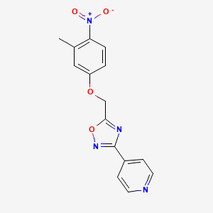 4-{5-[(3-Methyl-4-nitrophenoxy)methyl]-1,2,4-oxadiazol-3-yl}pyridine