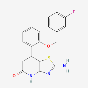 molecular formula C19H16FN3O2S B11489113 2-amino-7-{2-[(3-fluorobenzyl)oxy]phenyl}-6,7-dihydro[1,3]thiazolo[4,5-b]pyridin-5(4H)-one 