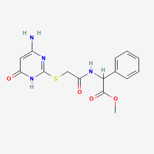 Methyl ({[(4-amino-6-oxo-1,6-dihydropyrimidin-2-yl)thio]acetyl}amino)(phenyl)acetate