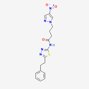 4-(4-nitro-1H-pyrazol-1-yl)-N-[5-(2-phenylethyl)-1,3,4-thiadiazol-2-yl]butanamide