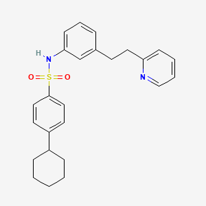 4-cyclohexyl-N-[3-(2-pyridin-2-ylethyl)phenyl]benzenesulfonamide