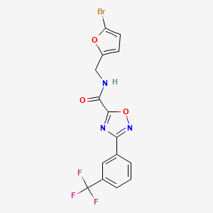 N-[(5-bromofuran-2-yl)methyl]-3-[3-(trifluoromethyl)phenyl]-1,2,4-oxadiazole-5-carboxamide