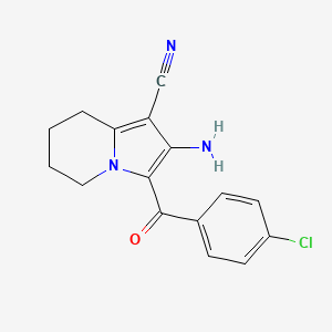 2-Amino-3-[(4-chlorophenyl)carbonyl]-5,6,7,8-tetrahydroindolizine-1-carbonitrile