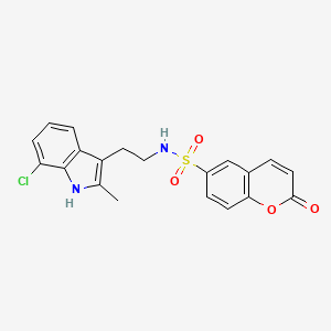 molecular formula C20H17ClN2O4S B11489157 N-[2-(7-chloro-2-methyl-1H-indol-3-yl)ethyl]-2-oxo-2H-chromene-6-sulfonamide 