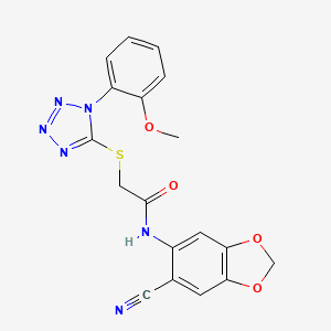 N-(6-cyano-1,3-benzodioxol-5-yl)-2-{[1-(2-methoxyphenyl)-1H-tetrazol-5-yl]sulfanyl}acetamide