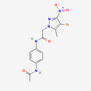 N-[4-(acetylamino)phenyl]-2-(4-bromo-5-methyl-3-nitro-1H-pyrazol-1-yl)acetamide