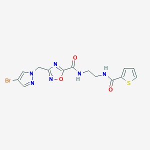 3-[(4-bromo-1H-pyrazol-1-yl)methyl]-N-{2-[(thiophen-2-ylcarbonyl)amino]ethyl}-1,2,4-oxadiazole-5-carboxamide