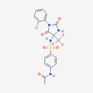 N-(4-{[1-(2-chlorophenyl)-2,5-dioxo-4-(trifluoromethyl)imidazolidin-4-yl]sulfamoyl}phenyl)acetamide