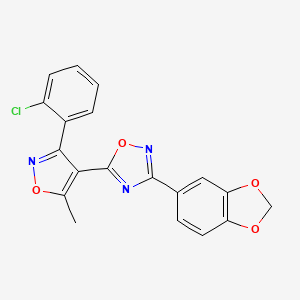 3-(1,3-Benzodioxol-5-yl)-5-[3-(2-chlorophenyl)-5-methyl-4-isoxazolyl]-1,2,4-oxadiazole