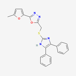 2-{[(4,5-diphenyl-1H-imidazol-2-yl)sulfanyl]methyl}-5-(5-methylfuran-2-yl)-1,3,4-oxadiazole