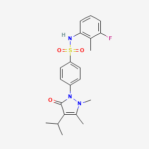 4-[2,3-dimethyl-5-oxo-4-(propan-2-yl)-2,5-dihydro-1H-pyrazol-1-yl]-N-(3-fluoro-2-methylphenyl)benzenesulfonamide