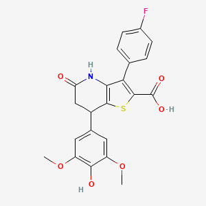 3-(4-Fluorophenyl)-7-(4-hydroxy-3,5-dimethoxyphenyl)-5-oxo-4,5,6,7-tetrahydrothieno[3,2-b]pyridine-2-carboxylic acid