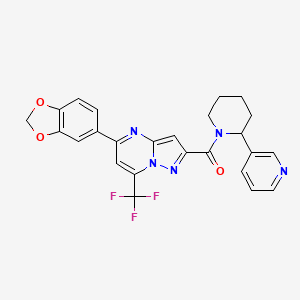 molecular formula C25H20F3N5O3 B11489327 [5-(1,3-Benzodioxol-5-yl)-7-(trifluoromethyl)pyrazolo[1,5-a]pyrimidin-2-yl][2-(pyridin-3-yl)piperidin-1-yl]methanone 