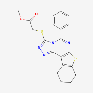 Methyl 2-[(5-phenyl-8,9,10,11-tetrahydro[1]benzothieno[3,2-e][1,2,4]triazolo[4,3-c]pyrimidin-3-yl)sulfanyl]acetate