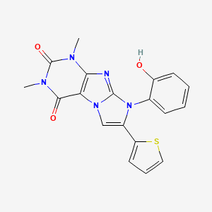 molecular formula C19H15N5O3S B11489347 8-(2-hydroxyphenyl)-1,3-dimethyl-7-(thiophen-2-yl)-1H-imidazo[2,1-f]purine-2,4(3H,8H)-dione 