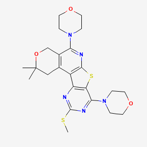 4,4-dimethyl-15-methylsulfanyl-8,13-dimorpholin-4-yl-5-oxa-11-thia-9,14,16-triazatetracyclo[8.7.0.02,7.012,17]heptadeca-1(10),2(7),8,12(17),13,15-hexaene