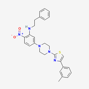 5-{4-[4-(3-methylphenyl)-1,3-thiazol-2-yl]piperazin-1-yl}-2-nitro-N-(2-phenylethyl)aniline