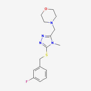 4-({5-[(3-fluorobenzyl)sulfanyl]-4-methyl-4H-1,2,4-triazol-3-yl}methyl)morpholine