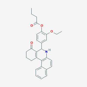 2-Ethoxy-4-(4-oxo-1,2,3,4,5,6-hexahydrobenzo[a]phenanthridin-5-yl)phenyl butanoate