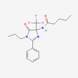 N-[5-oxo-2-phenyl-1-propyl-4-(trifluoromethyl)-4,5-dihydro-1H-imidazol-4-yl]pentanamide