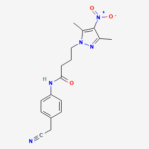 N-[4-(cyanomethyl)phenyl]-4-(3,5-dimethyl-4-nitro-1H-pyrazol-1-yl)butanamide