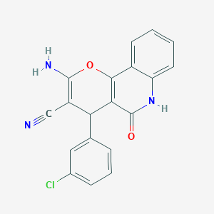 2-amino-4-(3-chlorophenyl)-5-oxo-5,6-dihydro-4H-pyrano[3,2-c]quinoline-3-carbonitrile