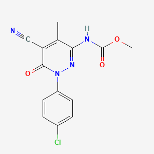 Methyl 1-(4-chlorophenyl)-5-cyano-4-methyl-6-oxo-1,6-dihydropyridazin-3-ylcarbamate