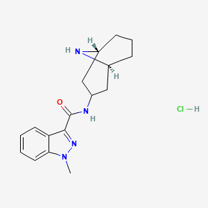 molecular formula C17H23ClN4O B1148948 N-[(1S,5R)-9-Azabicyclo[3.3.1]nonan-3-yl]-1-methylindazole-3-carboxamide;hydrochloride CAS No. 141136-01-8