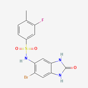 N-(6-bromo-2-oxo-2,3-dihydro-1H-benzimidazol-5-yl)-3-fluoro-4-methylbenzenesulfonamide