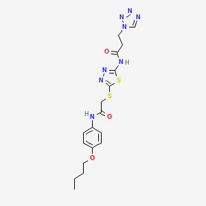 N-[5-({2-[(4-butoxyphenyl)amino]-2-oxoethyl}sulfanyl)-1,3,4-thiadiazol-2-yl]-3-(1H-tetrazol-1-yl)propanamide