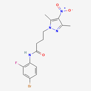 N-(4-bromo-2-fluorophenyl)-4-(3,5-dimethyl-4-nitro-1H-pyrazol-1-yl)butanamide