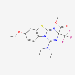 molecular formula C18H21F3N4O3S B11489518 methyl 4-(diethylamino)-8-ethoxy-2-(trifluoromethyl)-2H-[1,3,5]triazino[2,1-b][1,3]benzothiazole-2-carboxylate 