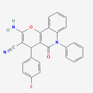 2-amino-4-(4-fluorophenyl)-5-oxo-6-phenyl-5,6-dihydro-4H-pyrano[3,2-c]quinoline-3-carbonitrile