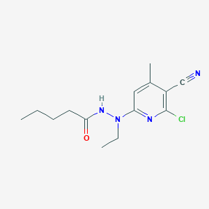 molecular formula C14H19ClN4O B11489573 N'-(6-chloro-5-cyano-4-methylpyridin-2-yl)-N'-ethylpentanehydrazide 