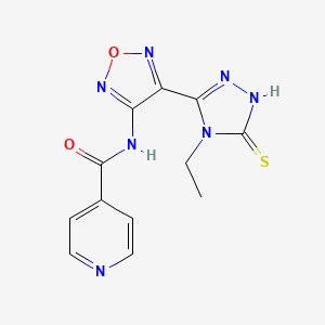 N-[4-(4-ethyl-5-sulfanyl-4H-1,2,4-triazol-3-yl)-1,2,5-oxadiazol-3-yl]pyridine-4-carboxamide