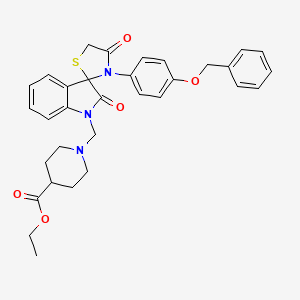 molecular formula C32H33N3O5S B11489591 ethyl 1-({3'-[4-(benzyloxy)phenyl]-2,4'-dioxospiro[indole-3,2'-[1,3]thiazolidin]-1(2H)-yl}methyl)piperidine-4-carboxylate 