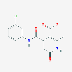 molecular formula C15H15ClN2O4 B11489597 Methyl 4-[(3-chlorophenyl)carbamoyl]-6-hydroxy-2-methyl-4,5-dihydropyridine-3-carboxylate 