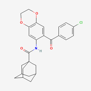 molecular formula C26H26ClNO4 B11489601 N-[7-(4-chlorobenzoyl)-2,3-dihydro-1,4-benzodioxin-6-yl]adamantane-1-carboxamide 