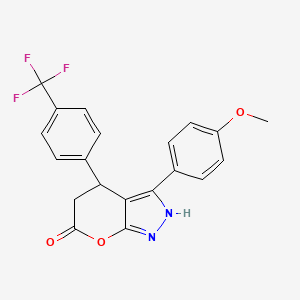 3-(4-methoxyphenyl)-4-[4-(trifluoromethyl)phenyl]-4,5-dihydropyrano[2,3-c]pyrazol-6(1H)-one