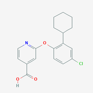 molecular formula C18H18ClNO3 B11489662 2-(4-Chloro-2-cyclohexylphenoxy)pyridine-4-carboxylic acid 