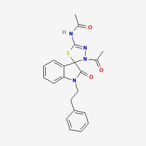 N-[3'-acetyl-2-oxo-1-(2-phenylethyl)-1,2-dihydro-3'H-spiro[indole-3,2'-[1,3,4]thiadiazol]-5'-yl]acetamide