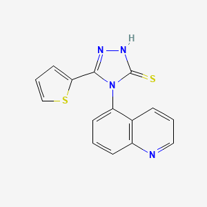 molecular formula C15H10N4S2 B11489668 4-(quinolin-5-yl)-5-(thiophen-2-yl)-4H-1,2,4-triazole-3-thiol 